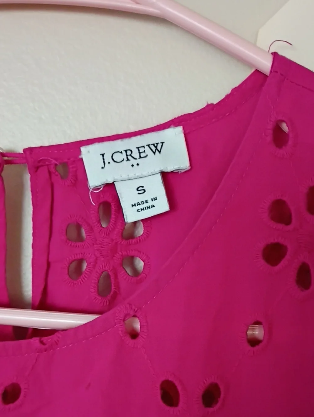 J.Crew Pink Eyelet Top